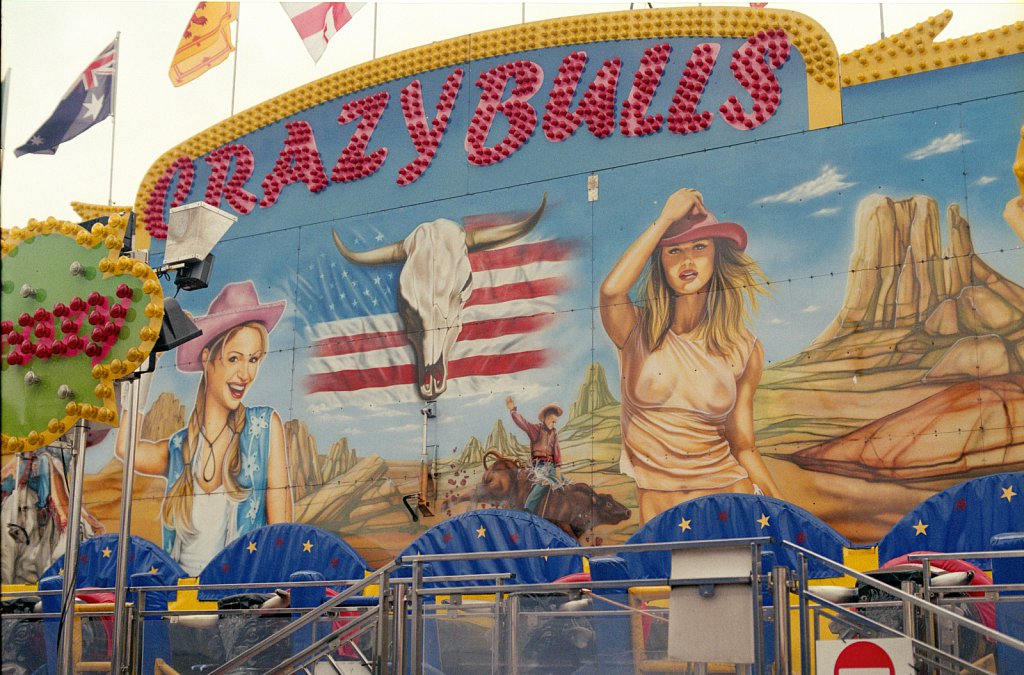 Fairground signage from travelling fairgrounds.