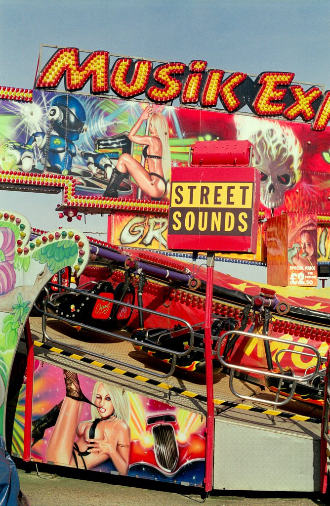 Fairground signage from travelling fairgrounds.